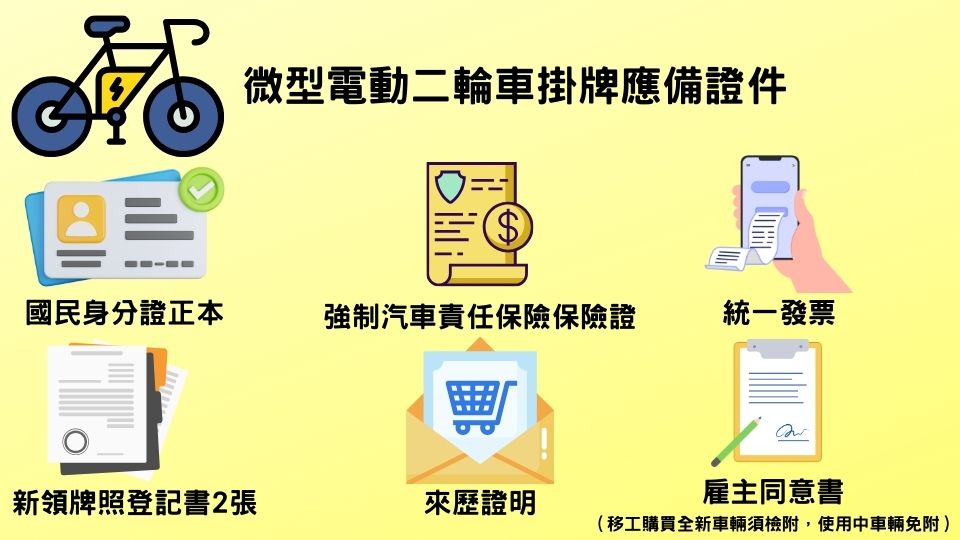 微型電動二輪車掛牌應備證件